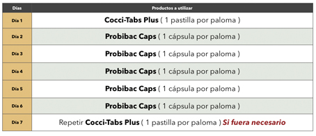 Tratamiento contra Coccidiosis en Palomas