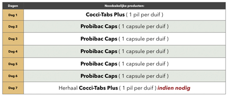 Individuele behandeling van Coccidiose bij duiven